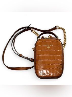 Michael Kors Jet Set Medium Crocodile-Embossed Leather Crossbody Bag